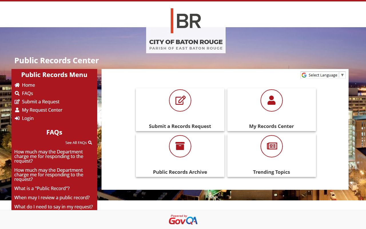 Baton Rouge police records portal for criminal record requests